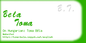 bela toma business card