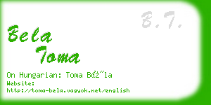 bela toma business card